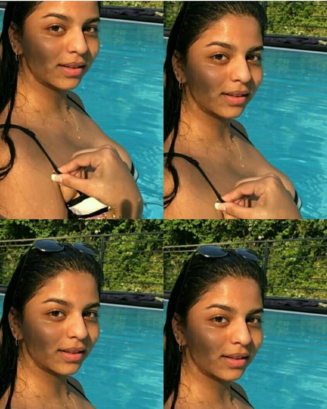 Suhana Khan in bikini swimming pool