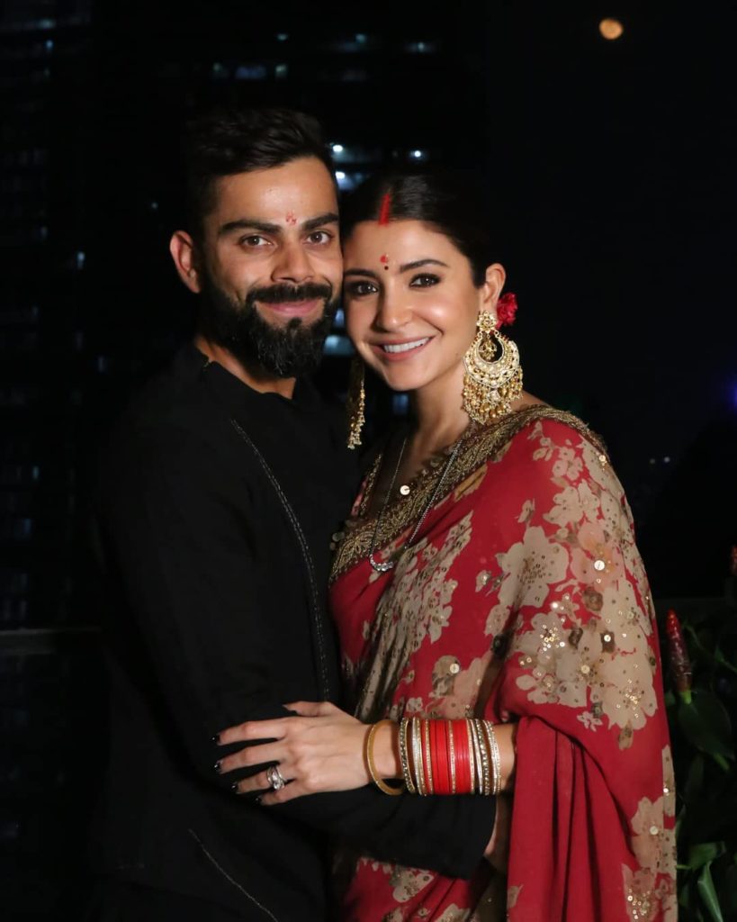 karvachauth photo of actress anushka sharma and cricker husband virat kohli
